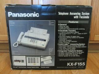 Vintage Panasonic Telephone Answering System Fax Facsimile Machine KX - F155 3