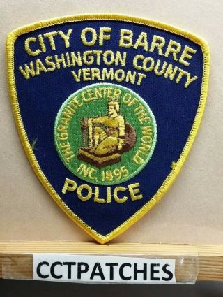 City Of Barre,  Vermont Police Shoulder Patch Vt