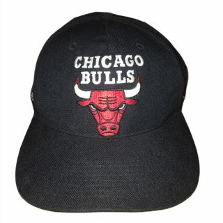 Vintage 90s Sports Specialties Nba Chicago Bulls Black Snapback Hat One Size