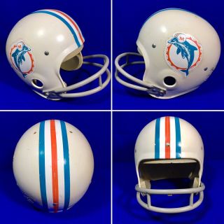 Vintage 70’s Rawlings Miami Dolphins Air Flo Football Helmet Hnfl Medium Usa