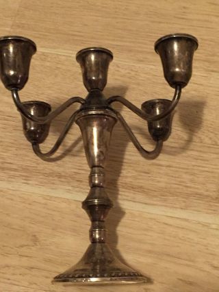 Vtg Duchin Creations Sterling Silver Weighted Candelabra Holds 5 Candles Look