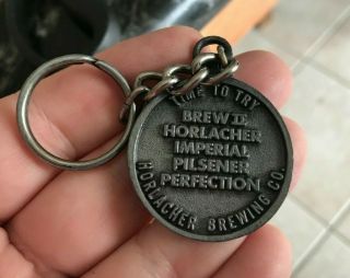 VINTAGE HORLACHER BEER - BREWING CO PEWTER KEY CHAIN ALLENTOWN PA 2