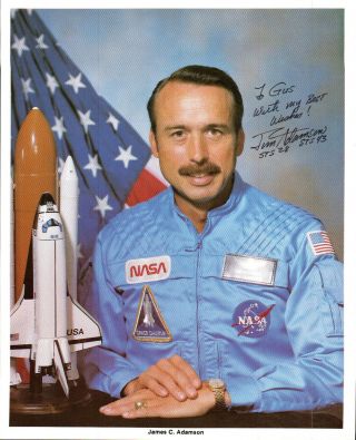 Space Shuttle Astronaut James C.  Adamsonhand Signed Inscribed Nasa Litho