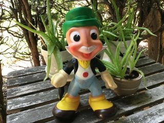 Disney Jiminy Cricket Walt Disney World Mid - Century Rubber 10 " Doll Pinocchio