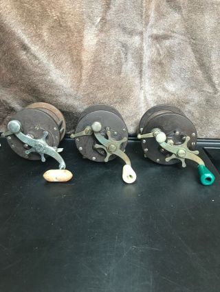 3) Vintage Penn 85 Conventional Saltwater Fishing Reels.  They All