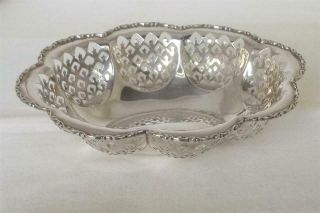 A Stunning Large Solid Sterling Silver Pierced Bowl Birmingham 1935.