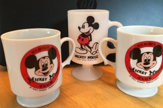 Walt Disney Mickey Mouse Club Member Ceramic Pedestal Footed Cup (3) Mugs Japan
