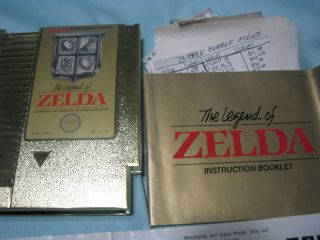 Vintage Nes Nintendo The Legend Of Zelda Gold Cartridge - Complete