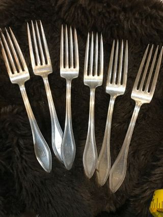 1912 Antique Towle Mary Chilton Sterling Silver Dinner Forks - Set Of Six