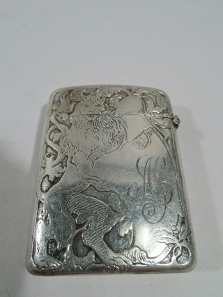 Kerr Match Safe - 2441 - Antique Vesta Case - American Sterling Silver
