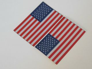 Set Of 2 American Flag Small Helmet Decal Sticker 2 " X 3.  25 " All Weather Usa
