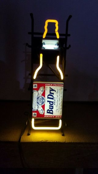 Vintage 1992 Bud Dry Neon Beer Bottle Light Anheuser Busch Bud Light