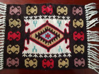Vintage Native American Indian Hand Woven Southwestern Rug 20 " X 15,  5 "