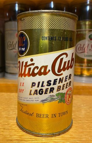 Utica Club Pilsener Lager Beer Flat Top Can - Usbc 142 - 24 - Gold Can -