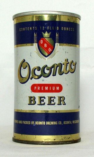 Oconto Beer 12 Oz.  Fan Tab Style Pull Top Beer Can - Oconto,  Wi
