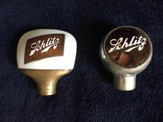 Schlitz Beer Tap Knobs - Set Of 2 - Vintage Circa 1930 