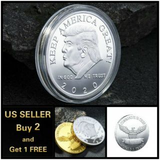 Donald Trump 2020 Keep America Great Commemorative Coin Style A - Silver