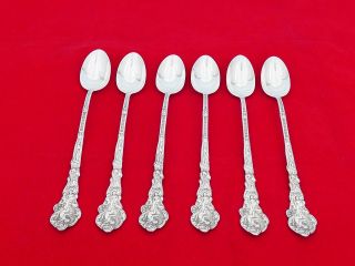 Set Of 6 Vintage Gorham Sterling Silver Versailles Iced Tea Spoons Dj - 4