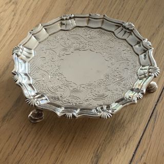 George Ii Sterling Silver Salver,  London 1741 By John Cafe