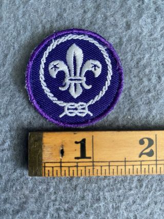 Vintage Official Bsa Boy Cub Scout Purple World Crest Patch Fleur De Lis B2