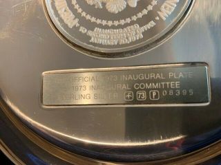 1973 Presidential Limited Edition Inaugural Sterling Silver Plate With Case