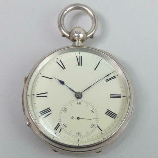 Antique Victorian Silver Fusee Movement Pocket Watch C.  1880 Order