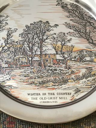 1974 Sterling Silver Danbury Plate Currier & Ives The Old Grist Mill