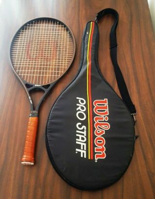 Vintage Rare Wilson Pro Staff 125 Oversize Tennis Racket 4 3/8 With Bag