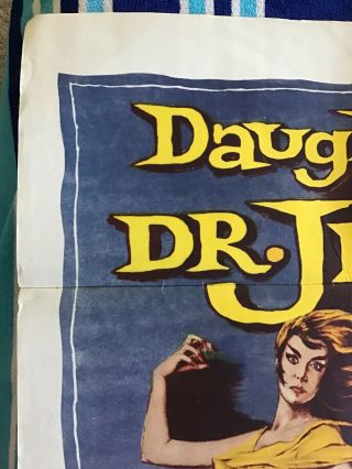 VINTAGE MOVIE POSTER THEATER 27x41 1957 DAUGHTER OF DR JEKYLL MONSTER 2