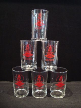 Set Of 6 Vintage 4 " Clear Glass Grain Belt Beer Perfect Brewing Water Glasses