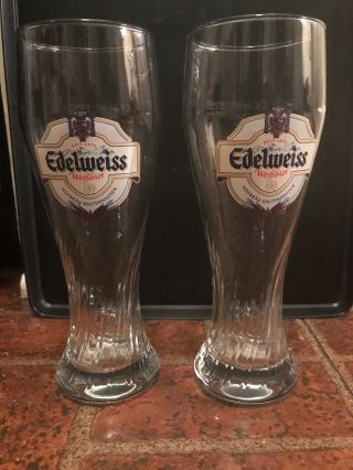 Edelweiss Weisbier 1/2 Pint Pilsner Beer Glasses