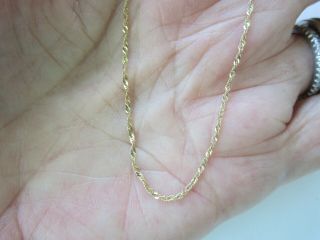 Vintage 14 K Solid Yellow Gold Chain Necklace 24 " 1 Mm (1.  35 G) Twisted Design