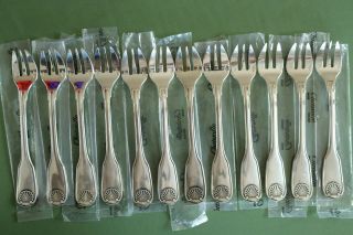 Christofle Vendome Coquille 12 Oyster Forks Silver Plated France Louis Xv -