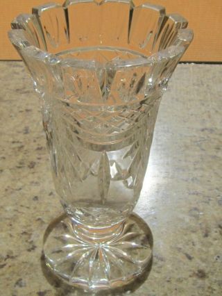 Vintage Waterford Society Crystal 8.  5 " Footed Vase Penrose Limited Edition 1995