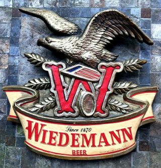 Vintage 1979 Wiedemann Beer Sign Golden Eagle Tavern Pub Heileman Brewing Usa