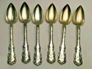 Louis Xv By Whiting Div.  Or Gorham,  Sterling Silver Set Of 6 Fruit Spoons 5.  25 "