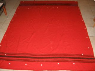 Vintage The Golden Ram England Red Woven Pure Wool Huge Blanket 90 " X68 "