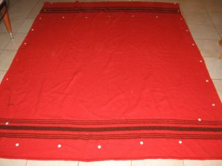 Vintage The Golden Ram England Red Woven Pure Wool Huge Blanket 90 