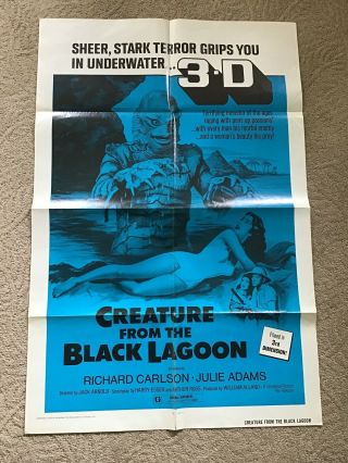 Vintage Movie Poster Creature From The Black Lagoon 3d Monster Horror