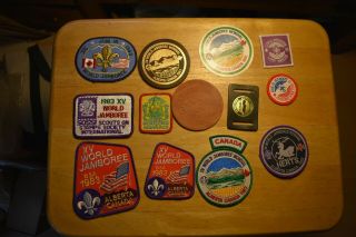 14 Different Patches 15th World Jamboree Canada Silkies,  Pp,  Bp,  Us Cont Leath