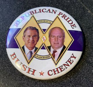 2000 George W.  Bush Dick Cheney Republican Pride 3 " Political Campaign Pin