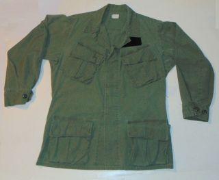 Vintage 1969 Us Military Vietnam War Rip - Stop Slant Pocket Og - 107 Shirt/jacket S