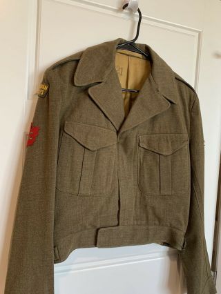 Vintage Royal Canadian Army Cadet Uniform Jacket Green With Patches Euc