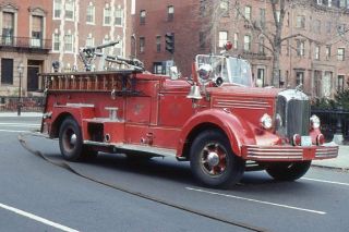 Boston Ma Engine 40 1950s Mack L Model Pumper - Fire Apparatus Slide