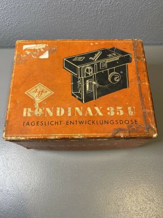 Vintage Agfa Rondinax 35u Daylight Developing Tank For 35mm Film,  Instructions