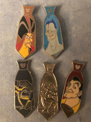 Disney Hidden Mickey Villians Tie Pins Hades Jafar Gaston Chernabog