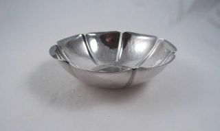 Joel F Hewes Arts & Crafts Sterling Silver Lobed Petal Bowl