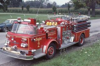 Hoosic Falls Ny Engine 2 19?? American Lafrance Pumper - Fire Apparatus Slide