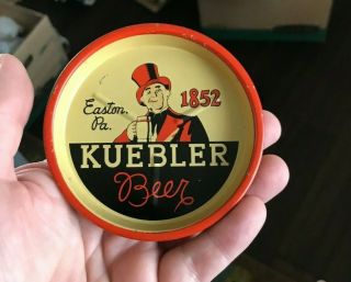 Vintage Kuebler Beer - Brewing Co Metal - Tin Litho Tip Tray Easton Pa