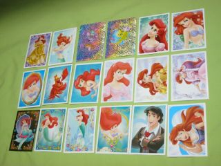 Panini Disney Princess Style 18 Trading Cards Sticker Decal Ariel Little Mermaid